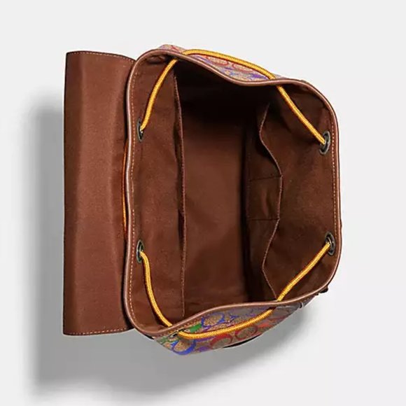 Coach Track Backpack In Rainbow Signature Canvas - Picture 4 of 10